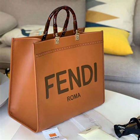 fendi big brown bag|Fendi brown leather bag.